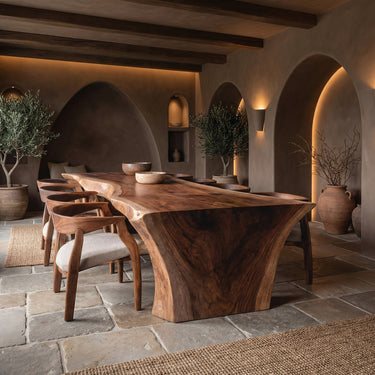 Organic Wooden Dining Table With Live Edge For Dining Room
