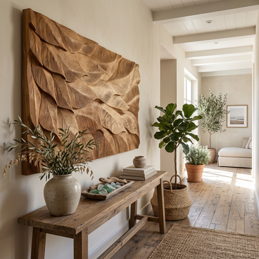 Organic Wall Art With Layered Texture For Living Room
