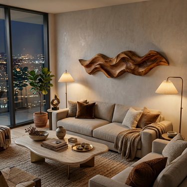 Organic Curved Wood Wall Art For Contemporary Home Decor