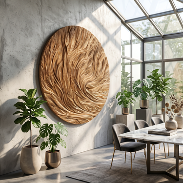 Organic Wall Art With Flowing Wood Texture For Living Room