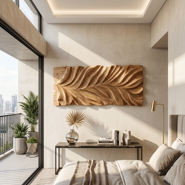 Botanical Wall Art With Leaf Relief For Office