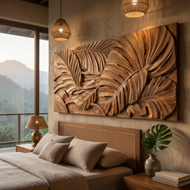 Luxury Wall Art With Botanical Relief For Foyer