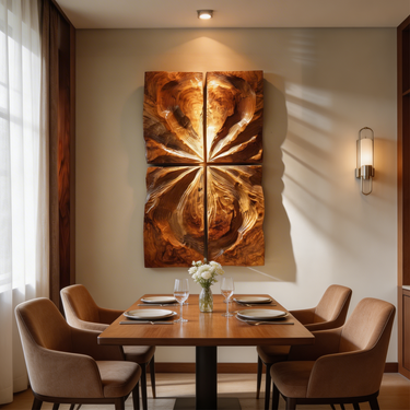 Contemporary Sculptural Wood Wall Panel For Luxury Interior