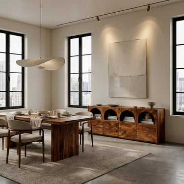 Arched Niche Wooden Sideboard For Living Room