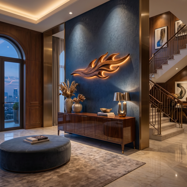 Minimalist Artistic Wall Panel For Master Suite Interior