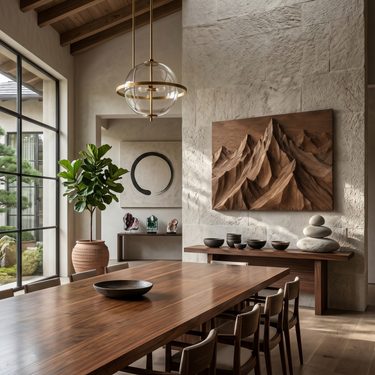 Rustic Mountain Ridge Wall Art For Living Room