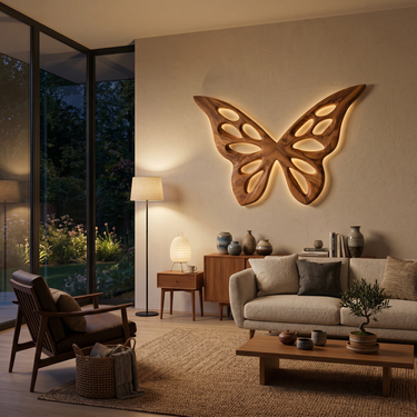 Artistic Butterfly Wooden Wall Art For Bedroom Or Lounge Decor