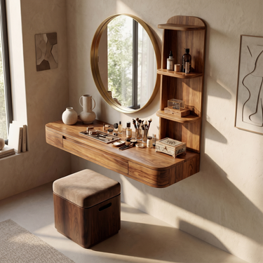Rustic Vanity Desk Bedroom Dressing Room Personal Makeup Space