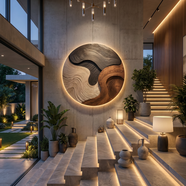 Mid Century Flowing Wall Decor For Vacation Home Interior