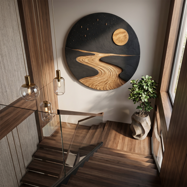 Modern Moon Landscape Wall Art For Living Room
