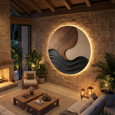 Scandinavian Abstract Wall Decor For Modern Farmhouse Interior