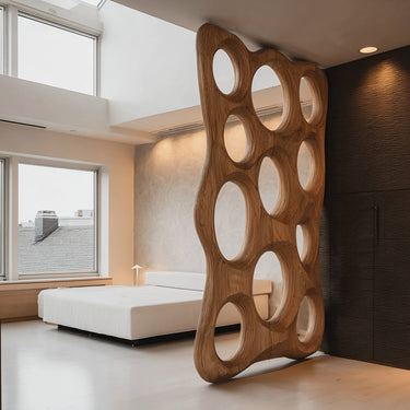 Handcrafted Room Divider Oval Sculpture For Bedroom