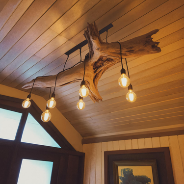 Rustic Wooden Wall Lamp For Cabin Or Dining Room