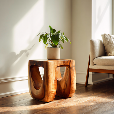 Contemporary Side Table Unique Base Design For Living Decor