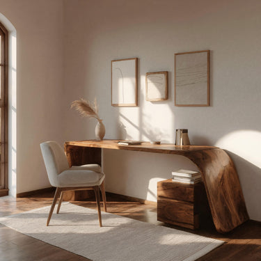 Minimal Wooden Office Desk For Home Office