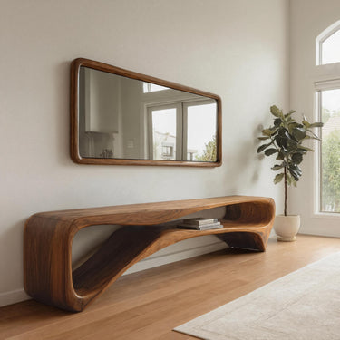 Luxury Curved Chair Long For Entryway