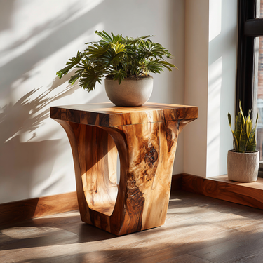 Rustic Side Table Small Shelf Design For Living Room