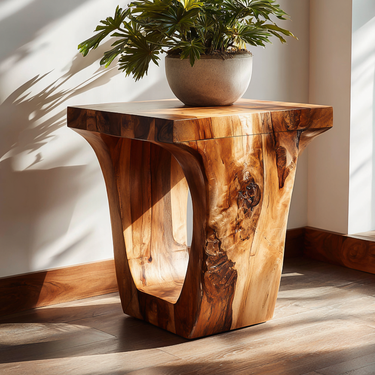 Rustic Side Table Small Shelf Design For Living Room