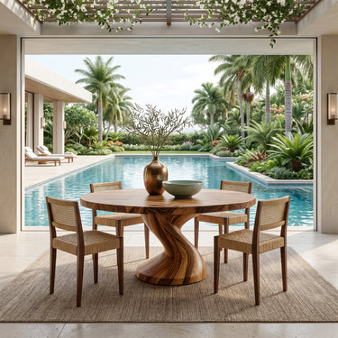 Modern Round Dining Table With Twisted Leg For Breakfast Nook