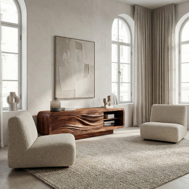 Modern Organic Sculpted Sideboard For Living Room