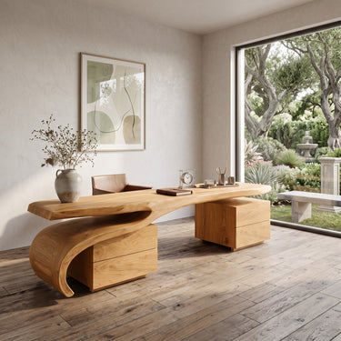 Modern Sculptural Desk With Flowing Design For Home Office