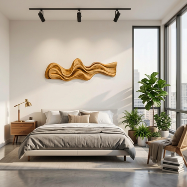 Large Wavy Wall Art Sculpture For Living Room