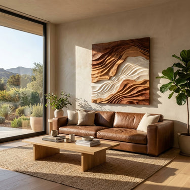 Statement Sculptural Wave Wall Art For Living Room