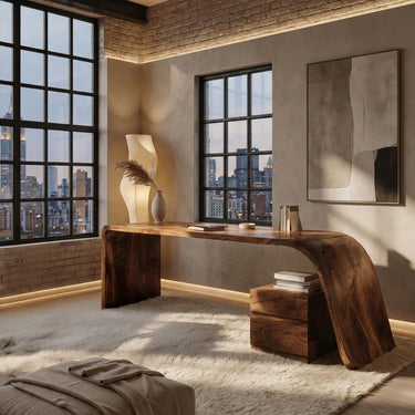 Minimal Wooden Office Desk For Home Office