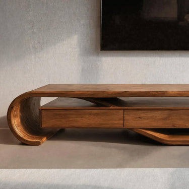 Contemporary Sculptural TV Stand For Living Room