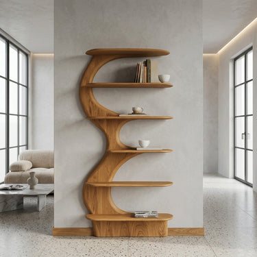 Modern Vertical Bookshelf With Open Storage For Living Room
