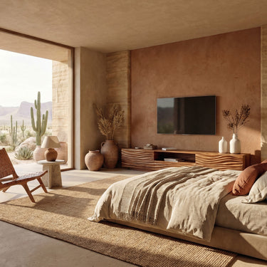 Modern Organic TV Console Sculpted Media Cabinet For Living Room