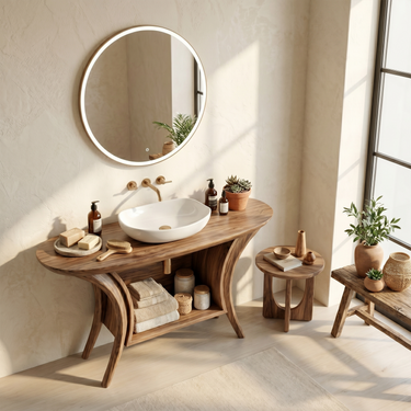 Mid Century Bathroom Vanity For Guest Bath