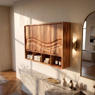 Coastal Wave Front Bathroom Cabinet Beach Bathroom