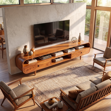 Minimalist Wood TV Stand For Living Room