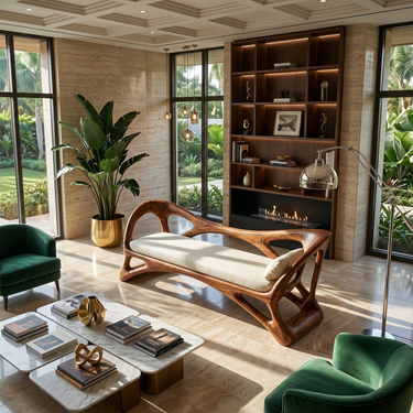 Handcrafted Wooden Bench Boutique Hotel