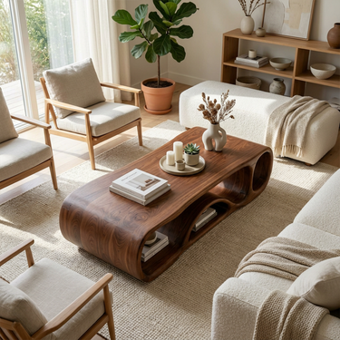 Mid Century Sculptural Coffee Table Lounge