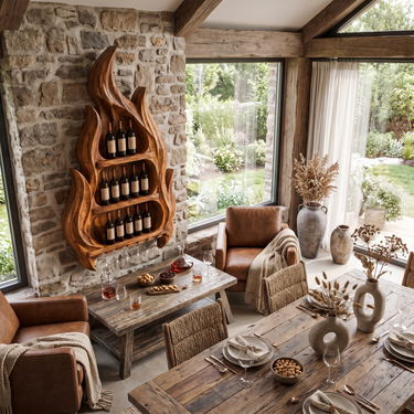 Artistic Home Bar Wine Rack For Entryway