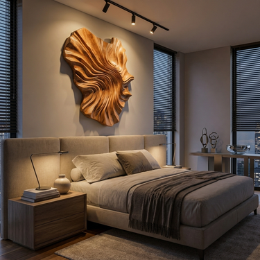 Modern Wooden Wave Wall Art For Statement Living Room Decor