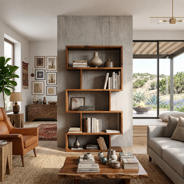 Modern Bookshelf Open Storage Display For Living Room