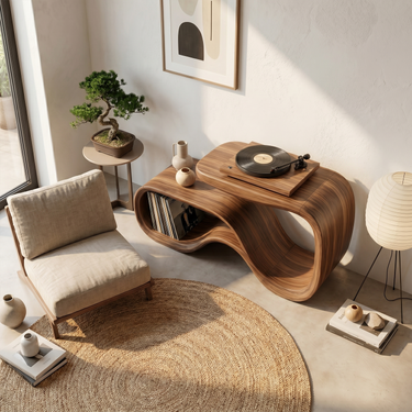 Contemporary Vinyl Record Stand For Living Room