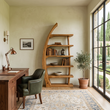 Modern Bookshelf Open Display Storage For Contemporary Living Room