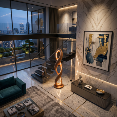 Contemporary Infinity Lamp With Table For Lounge