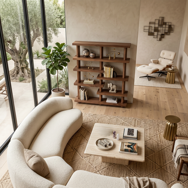 Modern Bookcase Organic Display Shelf For Living Room