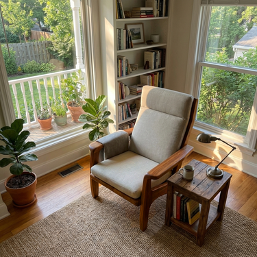 Modern Wooden Armchair For Reading Nook