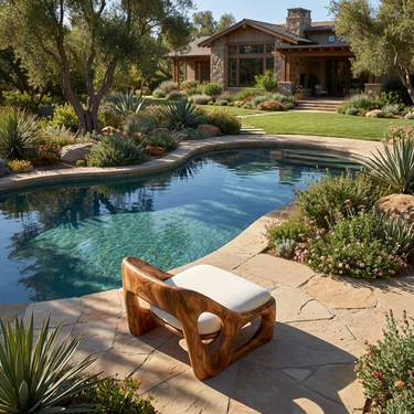 Modern Natural Wood Accent Chair For Living Room