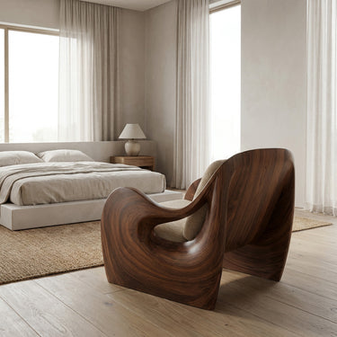 Elegant Natural Wood Chair For Modern Living Room