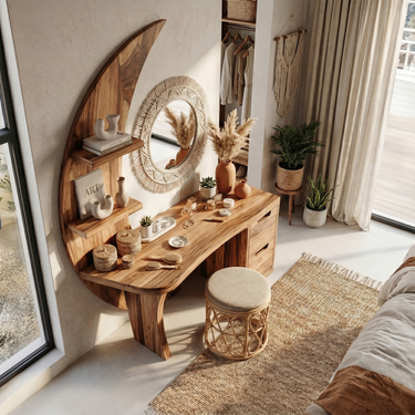 Scandinavian Vanity Desk Bedroom Walk In Closet Makeup Area