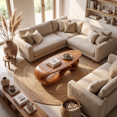 Japandi Statement Coffee Table For Living Room