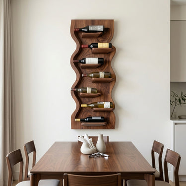 Contemporary Wooden Wine Rack For Dining Room Wall Storage