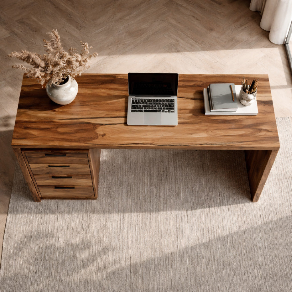Timber Storage Container Desk Modern Contemporary Wooden Desk With Drawers For Home Office – Roy Timber
